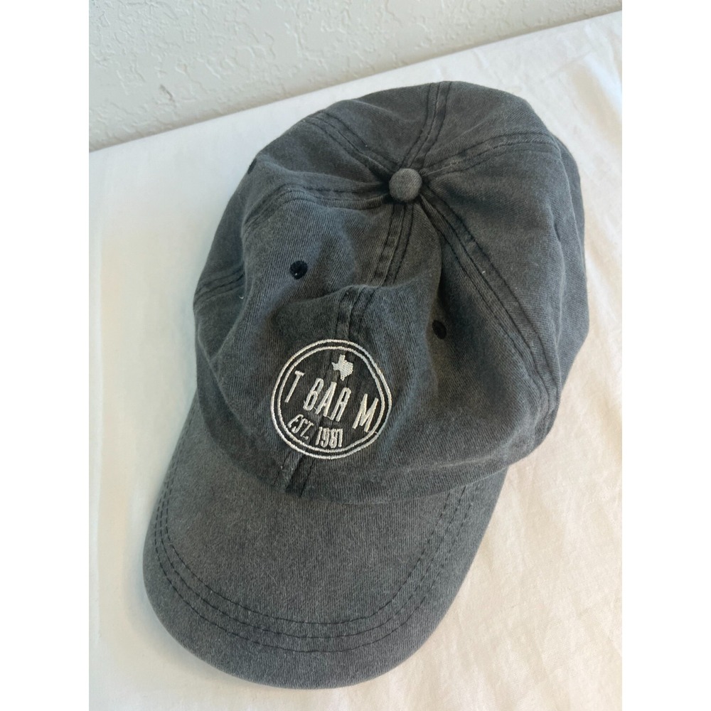 T Bar M Camps New Braunfels Texas New Adjustable Cap Hat Charcoal Gray Denim‎